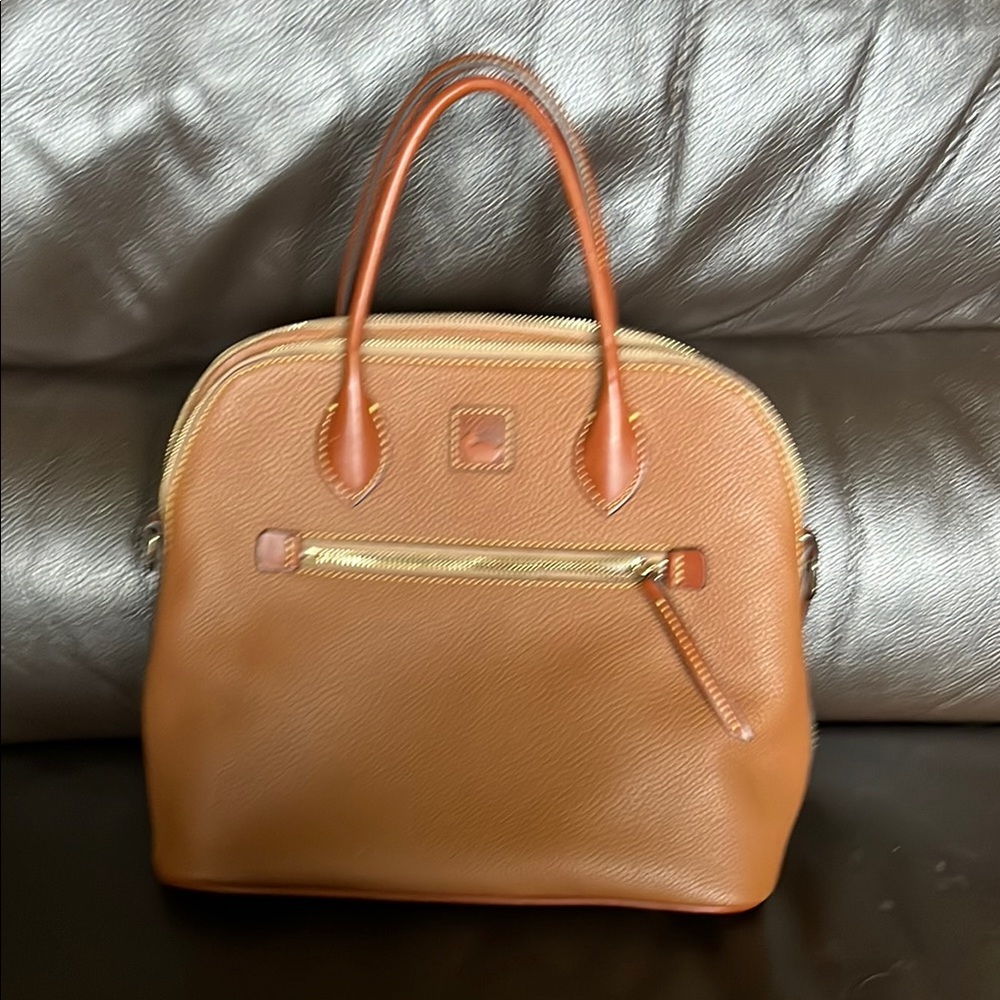 Dooney & Bourke Tan Satchel with Classic Dome Shape